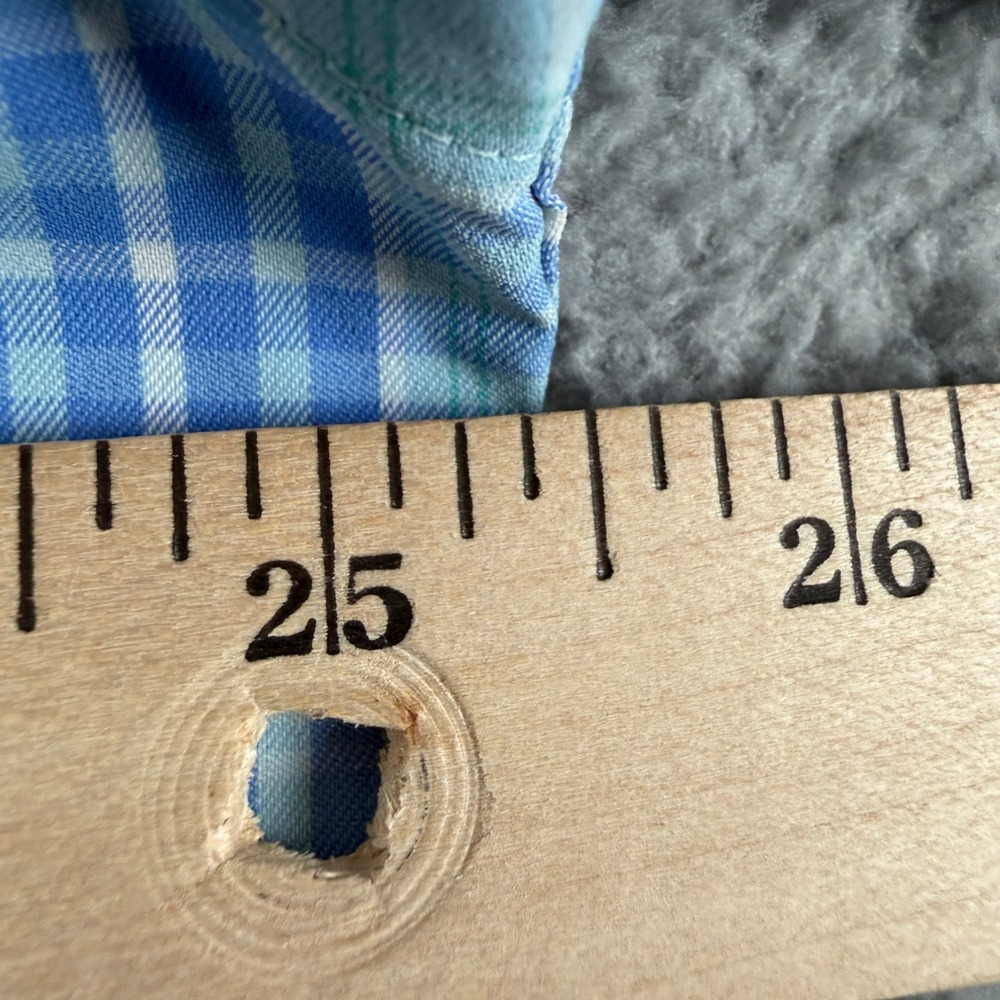 Peter Millar Button Down Shirt Mens L Blue Green Plaid Long Sleeve Performance - Picture 6 of 10